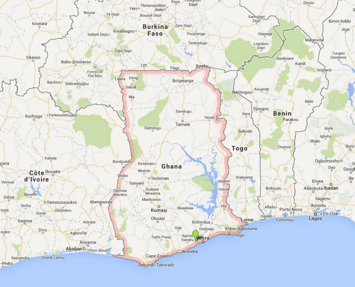 детаљна мапа акра, Гана