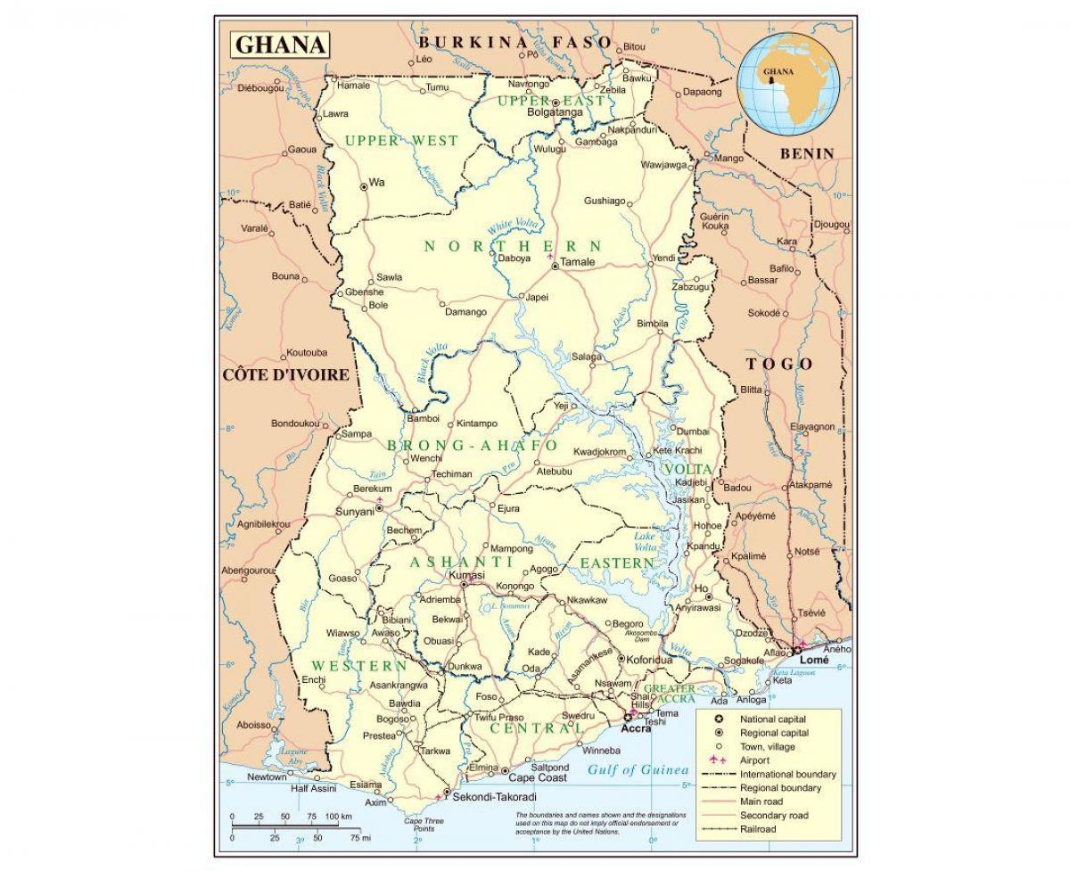 административна мапа Гане